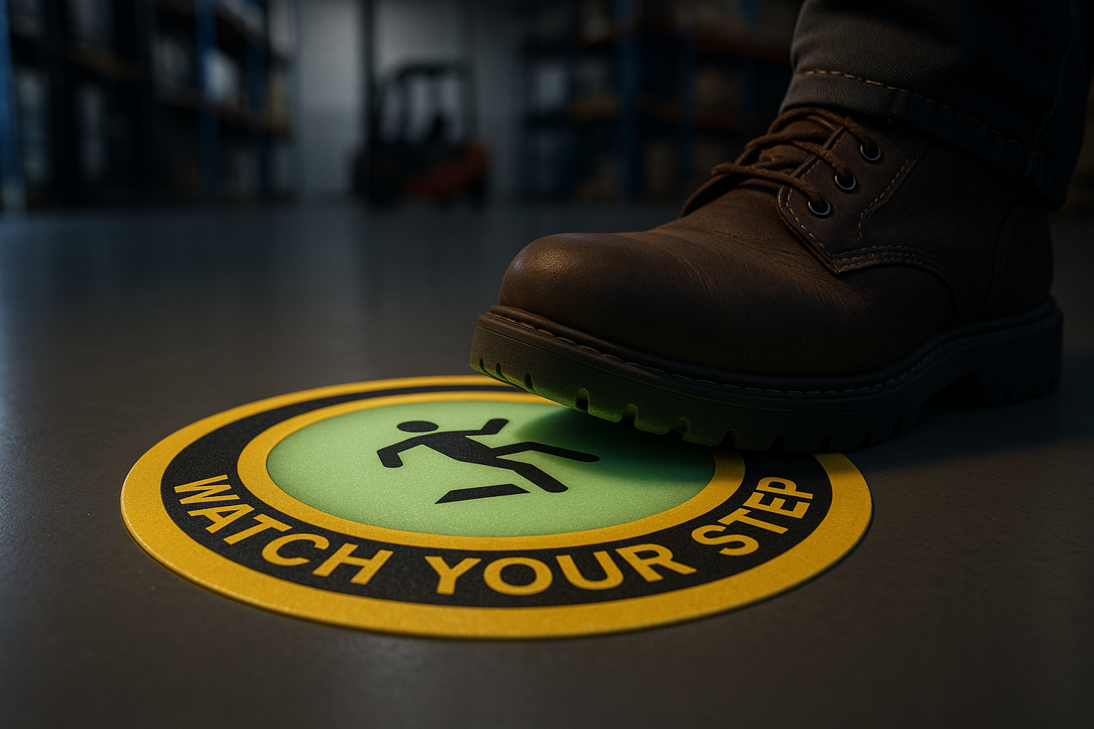 Glow-in-the-dark floor marker
